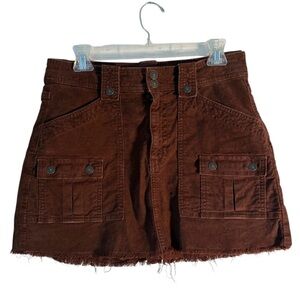 American Eagle Outfitters corduroy mini skirt super hi-rise A-line Size 6 Brown